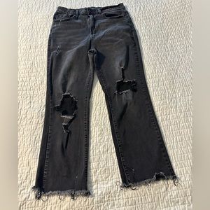 Risen black distressed jeans size XL